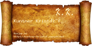 Kuntner Kristóf névjegykártya